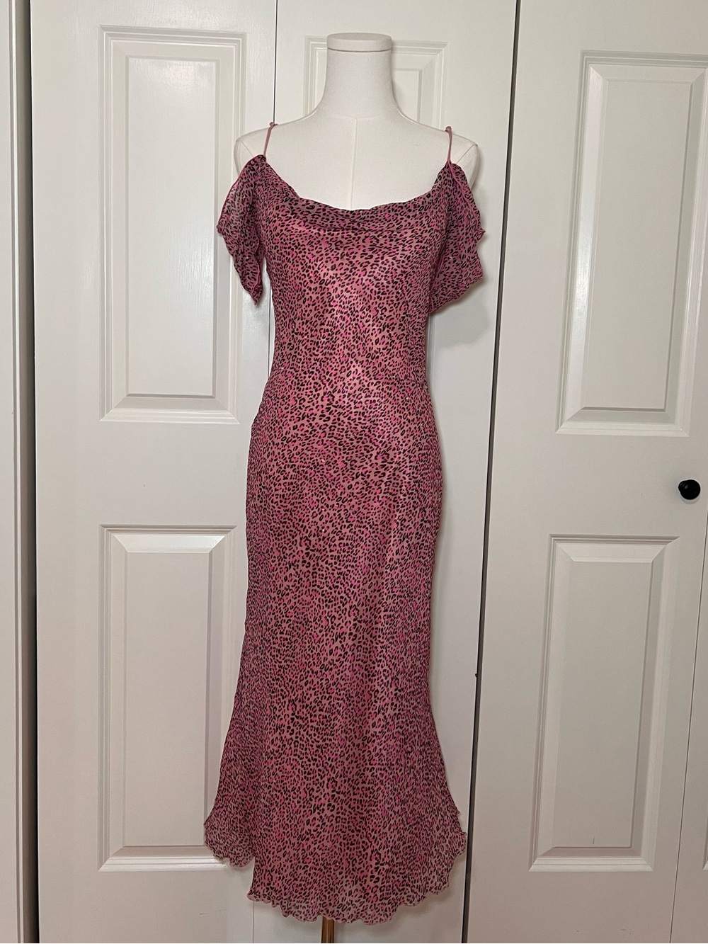 Rare Vintage Betsey Johnson Evening Pink Leopard Dress